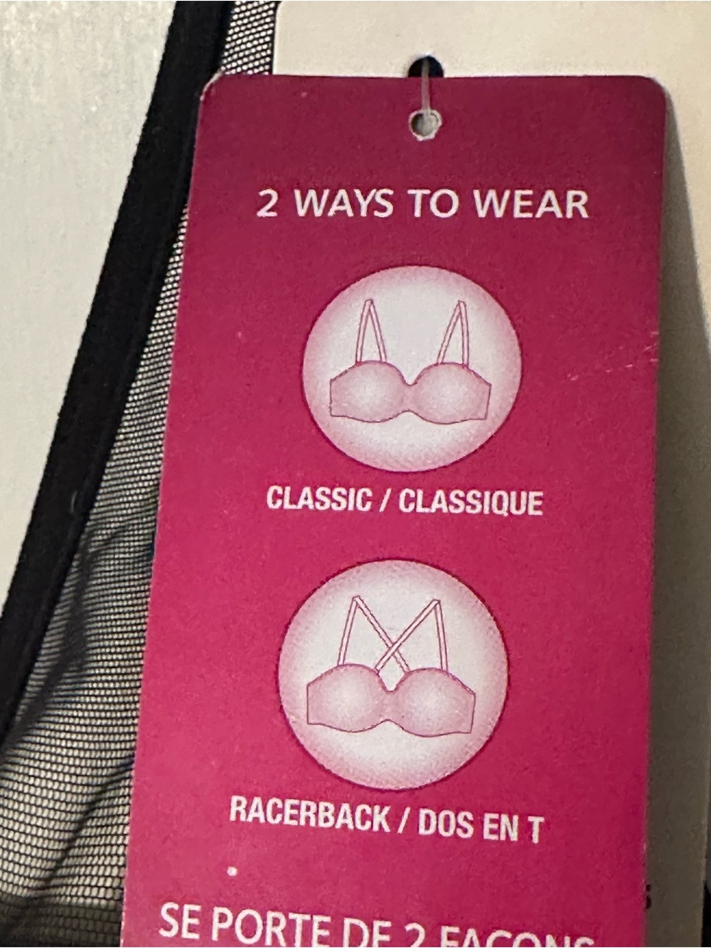 Wonderbra 2 Ways to Wear Underwire Bra Black Mesh Panel Underwire Bra Women - Picture 8 of 10